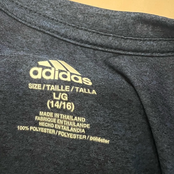 Adidas Kids Dri-Fit Tee in Navy and Coral - Picture 2 of 2